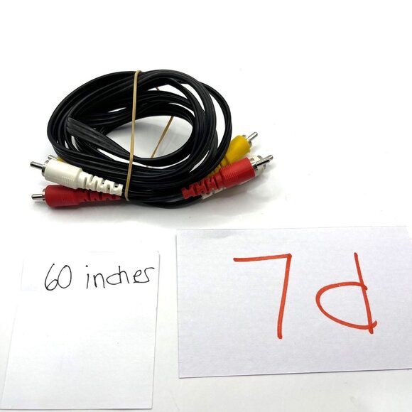 60" RCA Audio/Video Cable 3 Color-Coded Connectors Black 7d - Picture 3 of 3